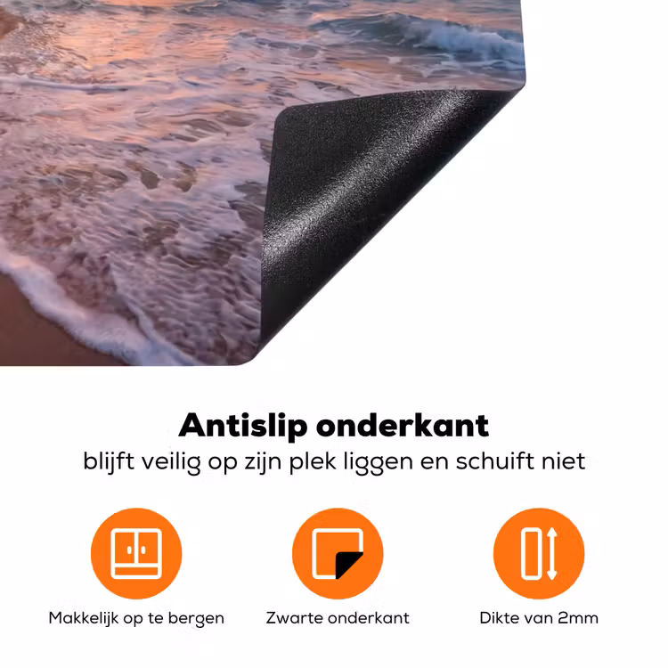 Kust - Rots - Zonsondergang - Zee - Natuur Inductie beschermer vinyl 3mm klein -zzzzzzz-td-onderkant