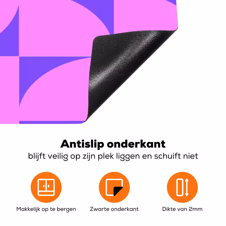 Kwadranten - Paars - Roze - Vierkanten Inductie beschermer vinyl 3mm klein 276 -zzzzzzz-td-onderkant
