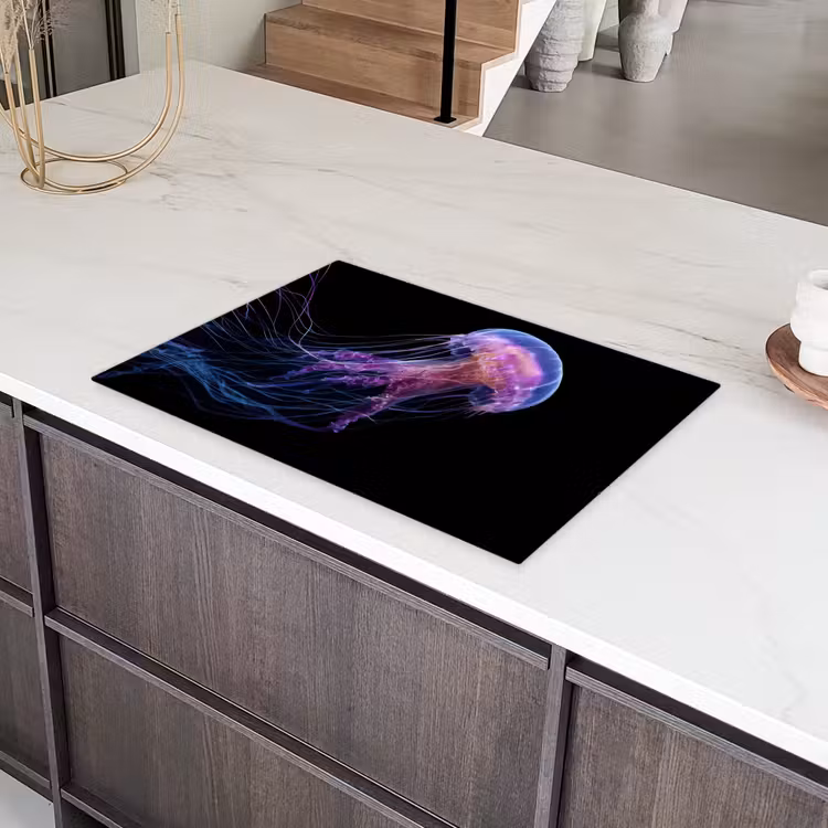 Kwal - Doorzichtig - Roze - Tentakels Inductie beschermer vinyl 3mm klein -sfeer8
