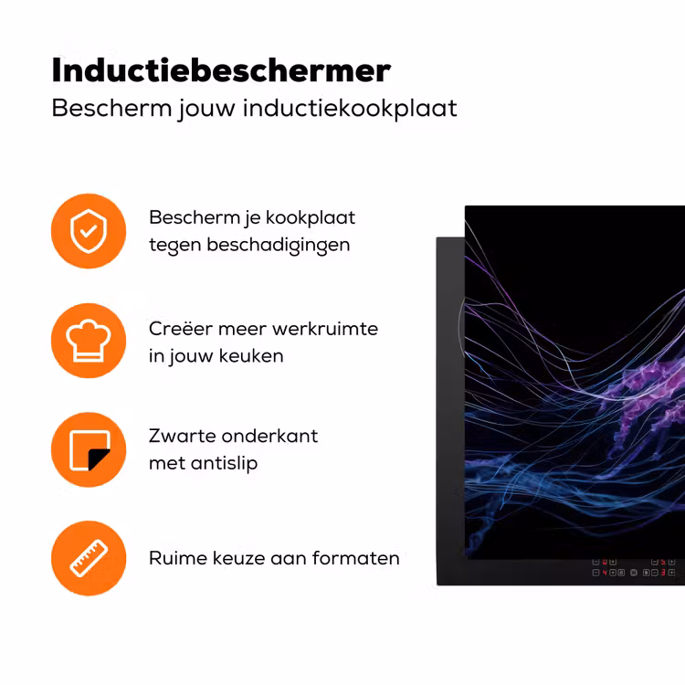 Kwal - Doorzichtig - Roze - Tentakels Inductie beschermer vinyl 3mm klein -zzzzzzz-td-ups