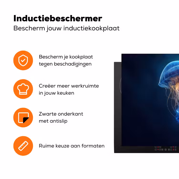 Kwal - Lichtgevend - Tentakels - Blauw Inductie beschermer vinyl 3mm klein -zzzzzzz-td-ups
