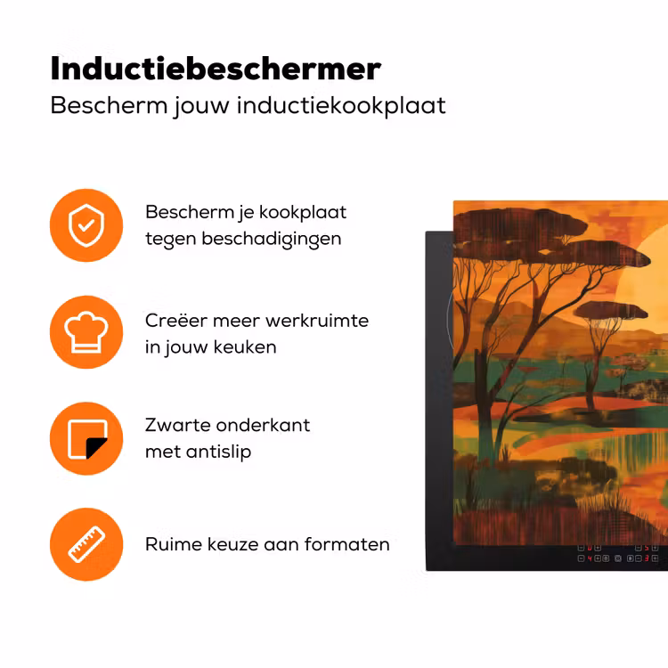 Landschap - Afrikaans - Zon Inductie beschermer vinyl 3mm klein -zzzzzzz-td-ups