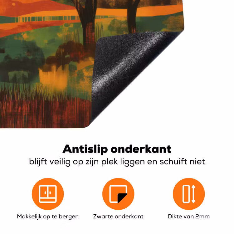Landschap - Afrikaans - Zon Inductie beschermer vinyl 3mm klein -zzzzzzz-td-onderkant