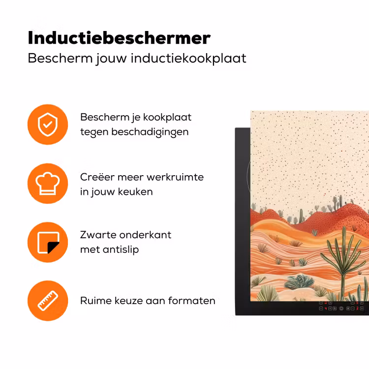 Landschap - Heuvels - Zonsondergang Inductie beschermer vinyl 3mm klein -zzzzzzz-td-ups