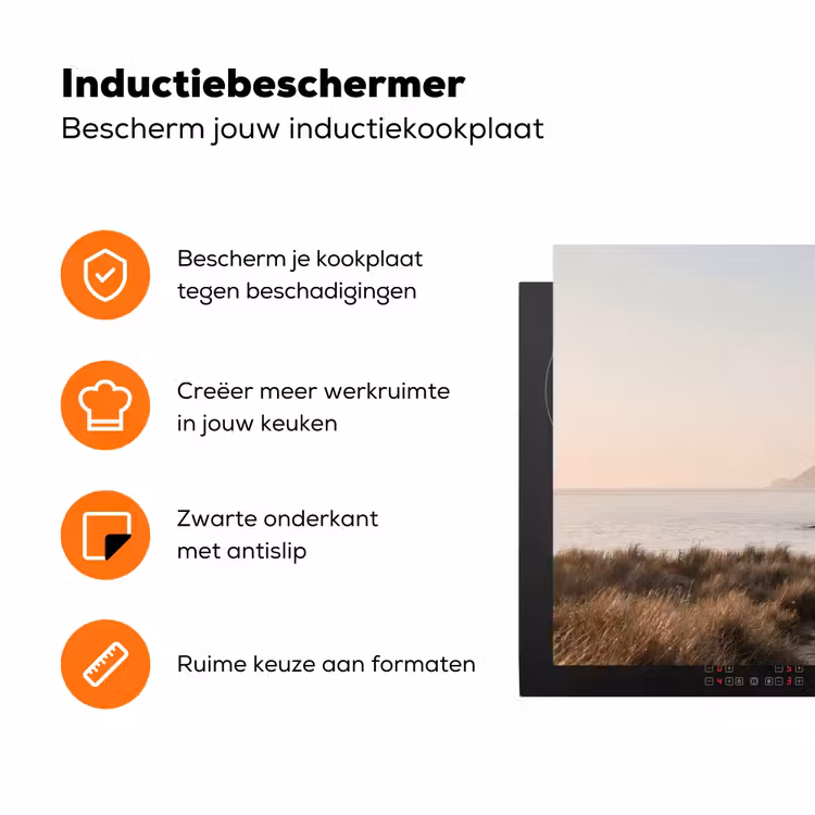 Landschap - Kust - Duinen Inductie beschermer vinyl 3mm klein -zzzzzzz-td-ups