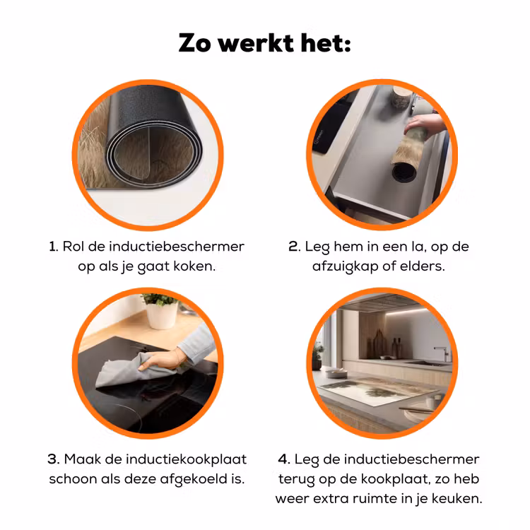 Landschap - Minimalistisch - Beige Inductie beschermer vinyl 3mm klein -zzzzzzz-td-werking