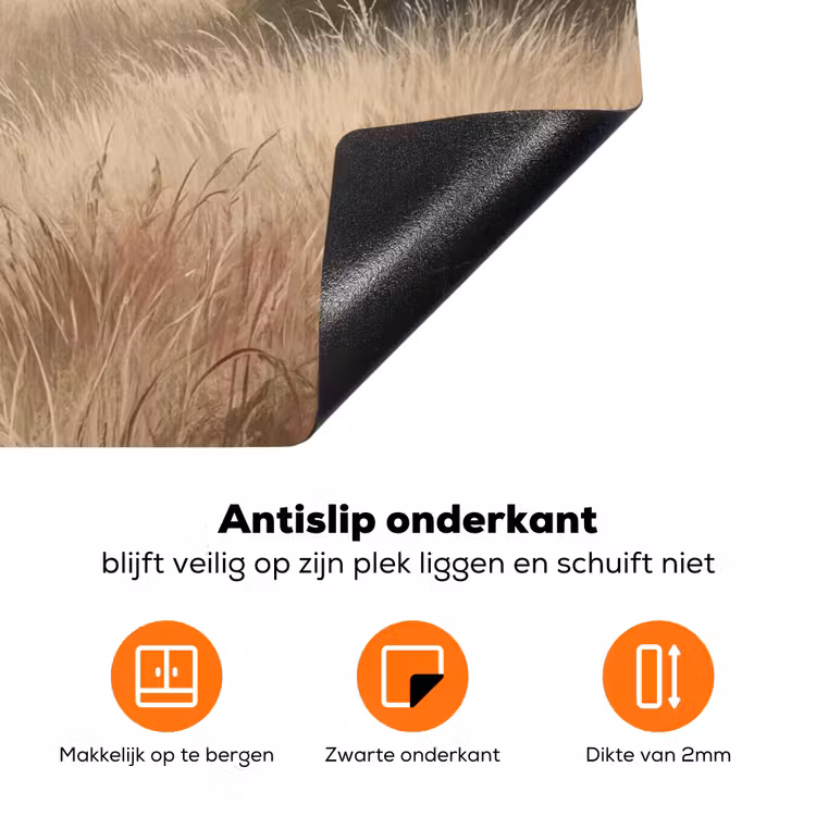 Landschap - Minimalistisch - Beige Inductie beschermer vinyl 3mm klein -zzzzzzz-td-onderkant
