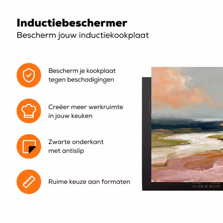 Landschap - Rivier - Abstract - Roze - Groen Inductie beschermer vinyl 3mm klein -zzzzzzz-td-ups