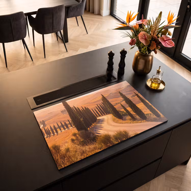 Landschap - Weg - Bomen - Natuur - Goud Inductie beschermer vinyl 3mm klein -sfeer5