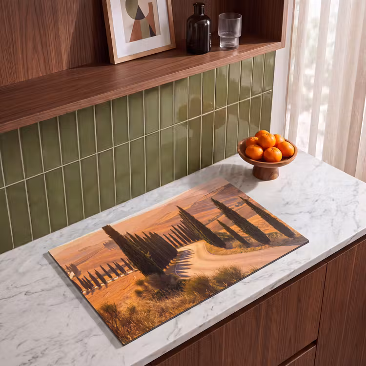 Landschap - Weg - Bomen - Natuur - Goud Inductie beschermer vinyl 3mm klein -sfeer8