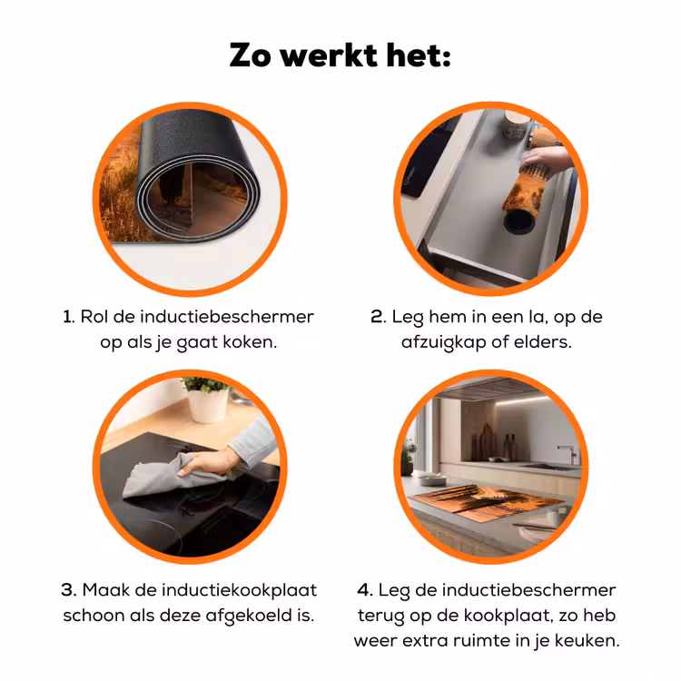 Landschap - Weg - Bomen - Natuur - Goud Inductie beschermer vinyl 3mm klein -zzzzzzz-td-werking