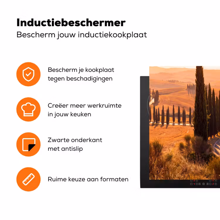 Landschap - Weg - Bomen - Natuur - Goud Inductie beschermer vinyl 3mm klein -zzzzzzz-td-ups