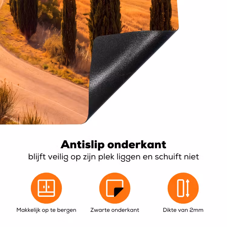 Landschap - Weg - Bomen - Natuur - Goud Inductie beschermer vinyl 3mm klein -zzzzzzz-td-onderkant