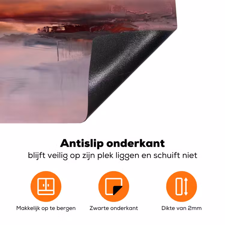 Landschap - Zonsondergang - Abstract - Modern - Roze Inductie beschermer vinyl 3mm klein -zzzzzzz-td-onderkant