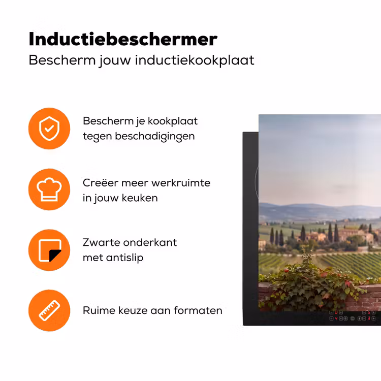 Lantaarn - Wijngaard - Landschap - Italiaans Inductie beschermer vinyl 3mm klein -zzzzzzz-td-ups