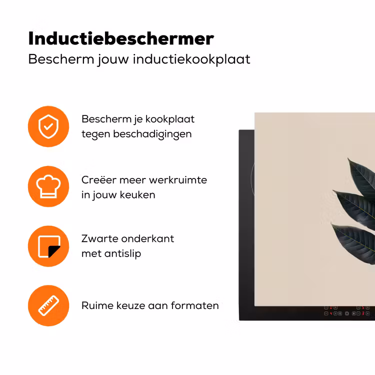 Laurierbladeren - Bloemknoppen - subtiel Inductie beschermer vinyl 3mm klein -zzzzzzz-td-ups