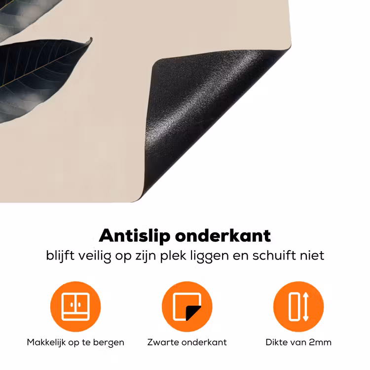 Laurierbladeren - Bloemknoppen - subtiel Inductie beschermer vinyl 3mm klein -zzzzzzz-td-onderkant