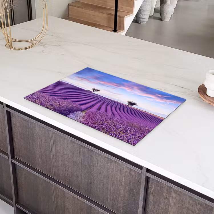 Lavendel - Natuur - Paars - Bomen - Bloemen Inductie beschermer vinyl 3mm klein -sfeer8