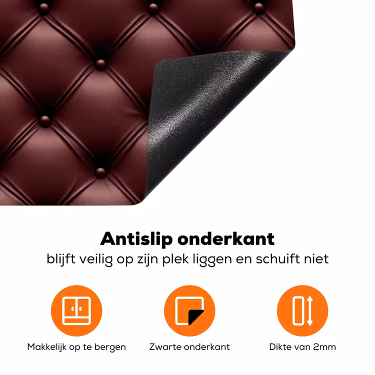 Leer - Patroon - Bordeaux Inductie beschermer vinyl 3mm klein 276 -zzzzzzz-td-onderkant