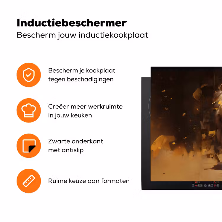 Leeuw - Geschilderd - Abstract - Goud Inductie beschermer vinyl 3mm klein -zzzzzzz-td-ups