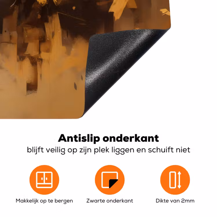 Leeuw - Geschilderd - Abstract - Goud Inductie beschermer vinyl 3mm klein -zzzzzzz-td-onderkant
