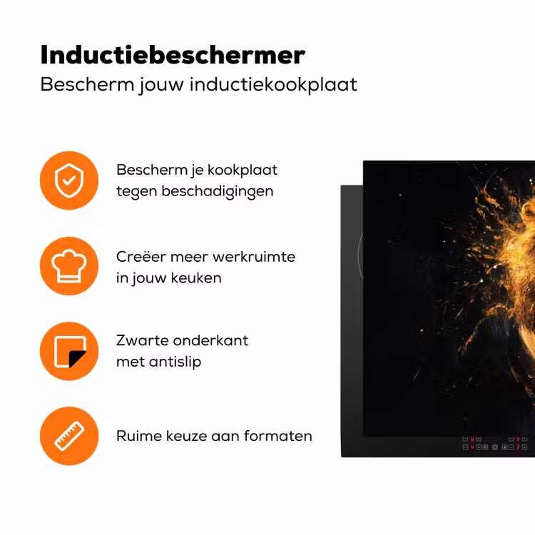 Leeuw - Zwart - Oranje - Verf Inductie beschermer vinyl 3mm klein -zzzzzzz-td-ups