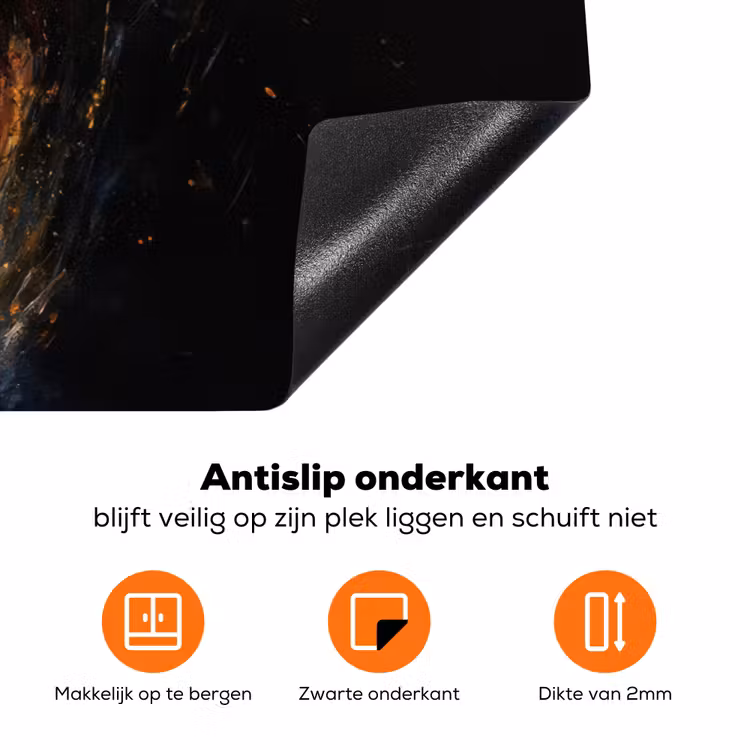 Leeuw - Zwart - Oranje - Verf Inductie beschermer vinyl 3mm klein -zzzzzzz-td-onderkant
