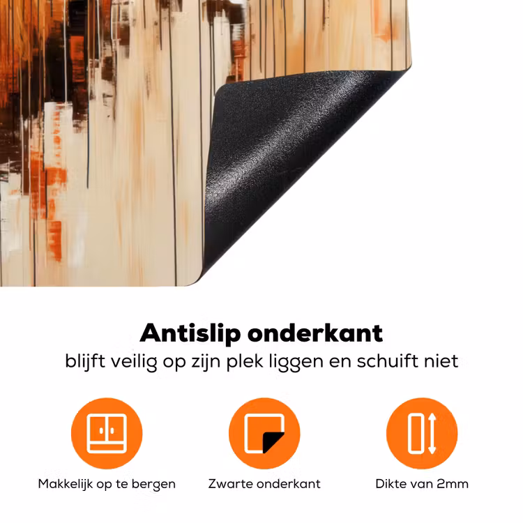 Leeuwenkop - Lijnen - Crème Inductie beschermer vinyl 3mm klein -zzzzzzz-td-onderkant