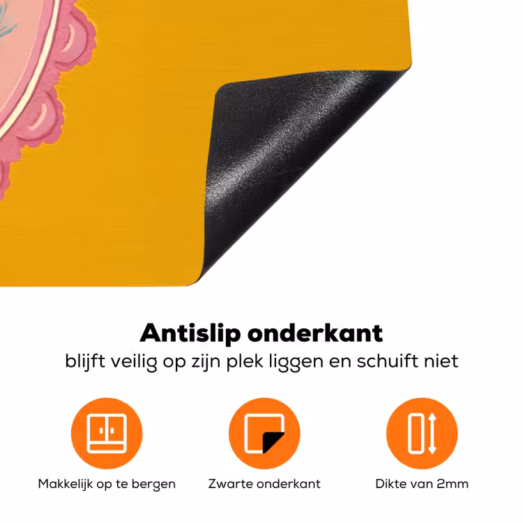 Lelie - Oranje - Lijst - Ovaal Inductie beschermer vinyl 3mm klein -zzzzzzz-td-onderkant