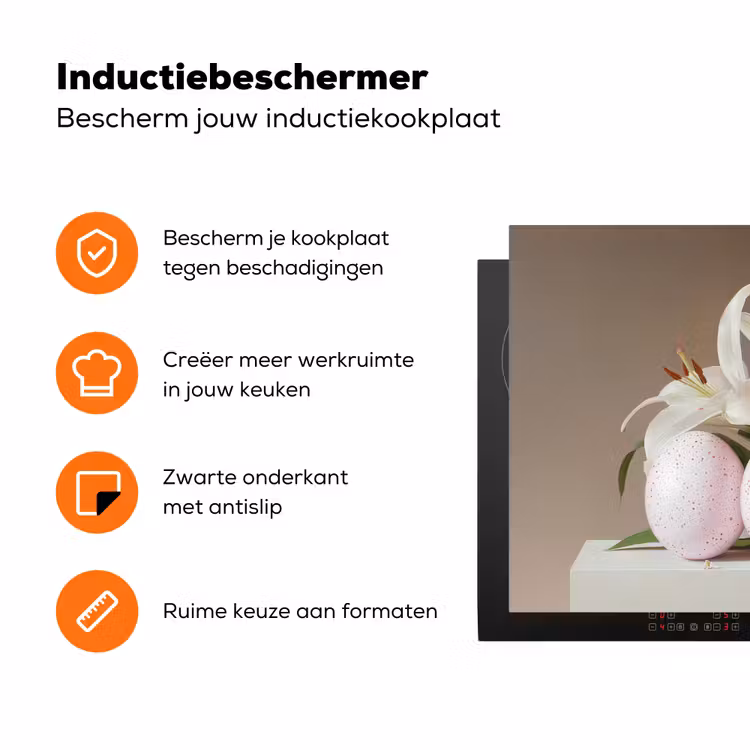 Lelies - Eieren - Pasen Inductie beschermer vinyl 3mm klein -zzzzzzz-td-ups