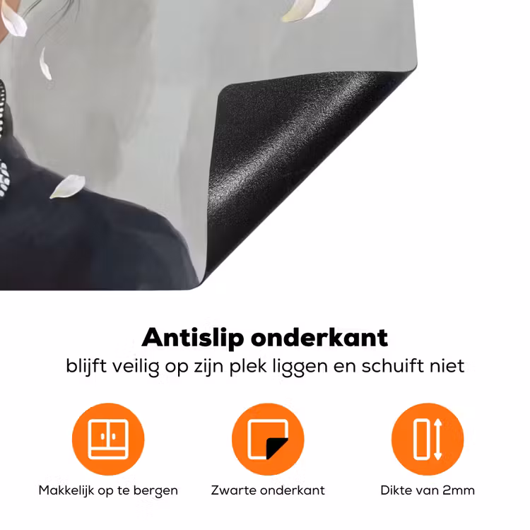 Lelies - Portret - Wit Inductie beschermer vinyl 3mm klein -zzzzzzz-td-onderkant