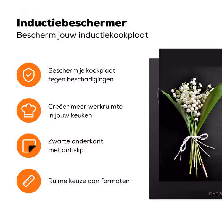 Lelietjes van dalen - Bloemen - Stilleven - Flora Inductie beschermer vinyl 3mm middel -zzzzzzz-td-ups
