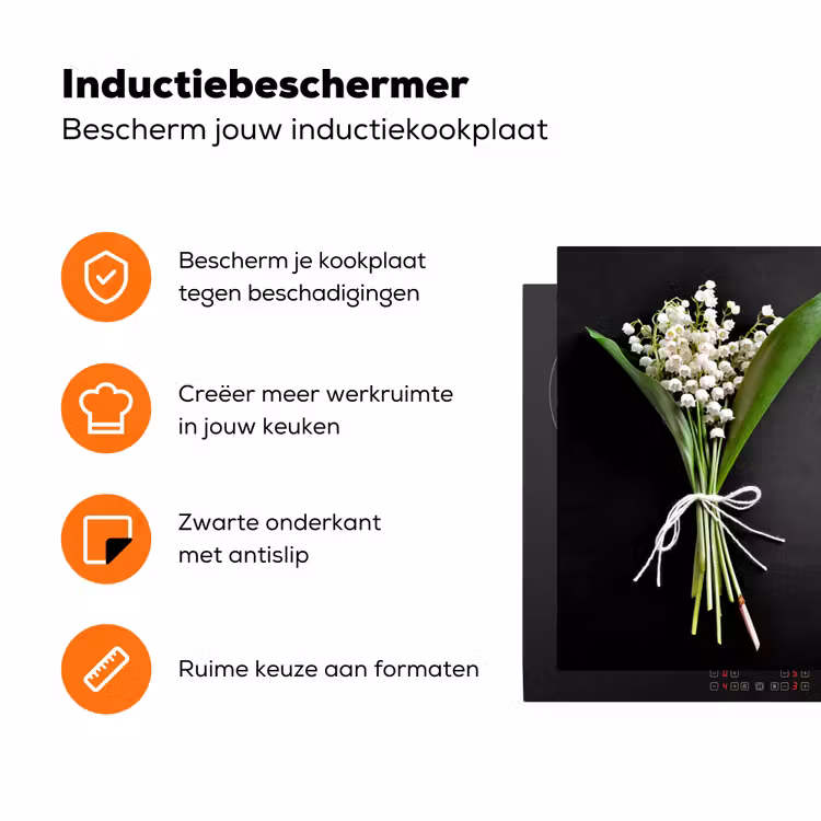 Lelietjes van dalen - Bloemen - Stilleven - Strik Inductie beschermer vinyl 3mm klein -zzzzzzz-td-ups