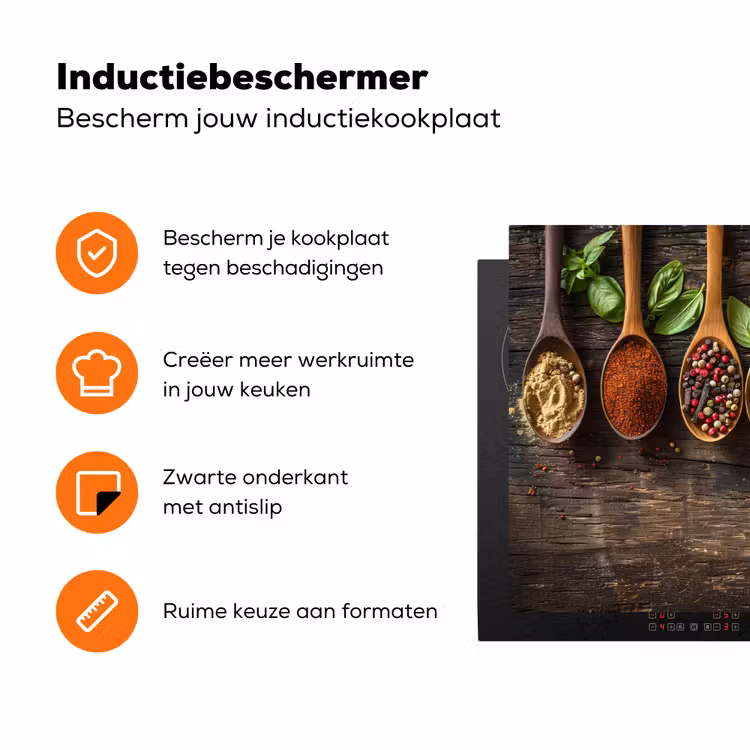 Lepels - Hout - Groen Inductie beschermer vinyl 3mm klein -zzzzzzz-td-ups