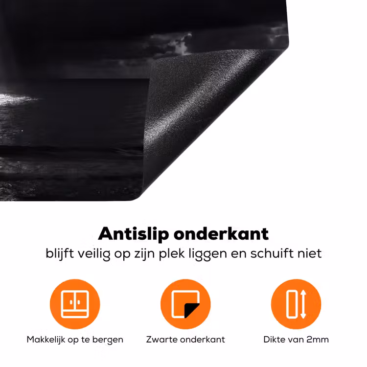 Licht - Wolken - Zee - Zwart-wit - Natuur Inductie beschermer vinyl 3mm klein -zzzzzzz-td-onderkant