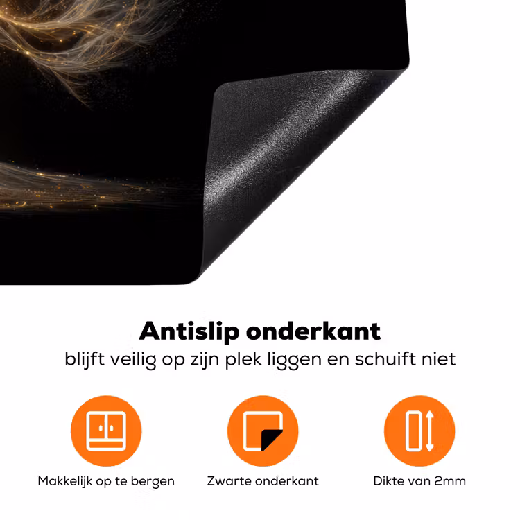 Lichtjes - Boom - Abstract - Zwart Inductie beschermer vinyl 3mm klein -zzzzzzz-td-onderkant