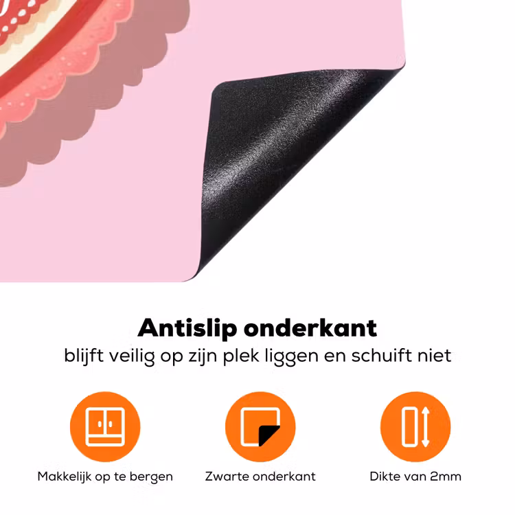 Liefde - Hart - Valentijn Inductie beschermer vinyl 3mm klein -zzzzzzz-td-onderkant