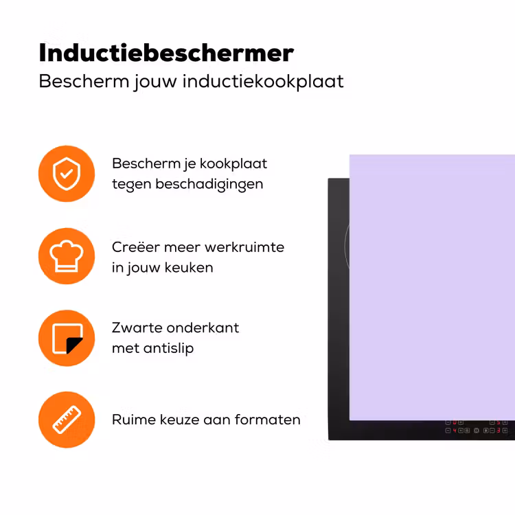 Light - Orchid - Paars Inductie beschermer vinyl 3mm klein 276 -zzzzzzz-td-ups