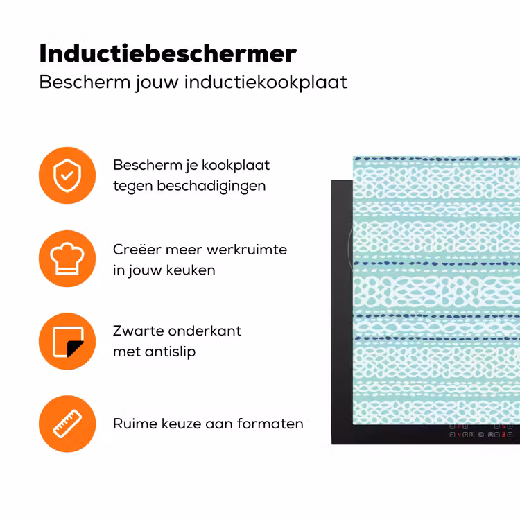 Lijnen - Blauwgroen - Patroon Inductie beschermer vinyl 3mm klein 276 -zzzzzzz-td-ups