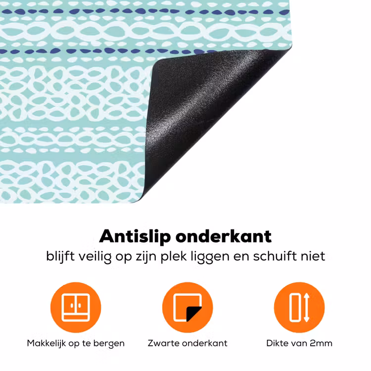 Lijnen - Blauwgroen - Patroon Inductie beschermer vinyl 3mm klein 276 -zzzzzzz-td-onderkant