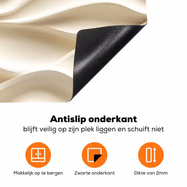 Lijnen - Golvend - Crème Inductie beschermer vinyl 3mm klein 276 -zzzzzzz-td-onderkant
