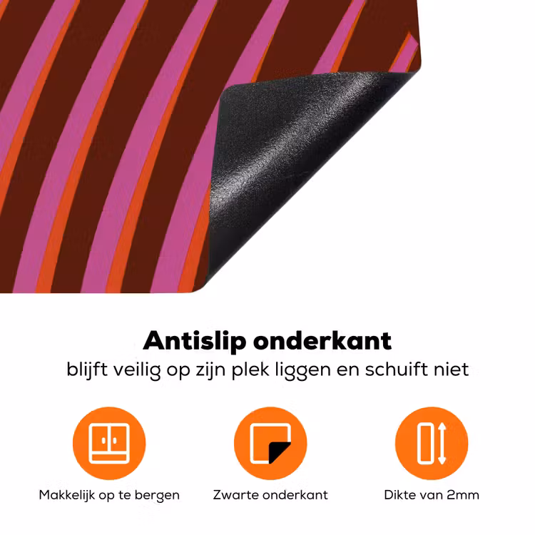 Lijnen - Rood - Beweging Inductie beschermer vinyl 3mm klein -zzzzzzz-td-onderkant