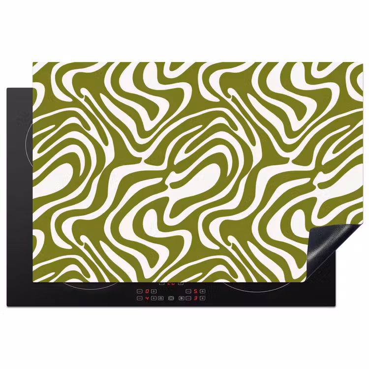 Lijnpatroon - Groen - Organisch Inductie beschermer vinyl 3mm klein 276 -3d