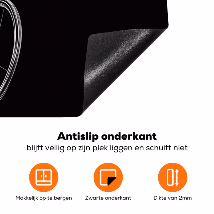 Lijntekening - Wit - Wielrennen - Snelheid Inductie beschermer vinyl 3mm klein -zzzzzzz-td-onderkant