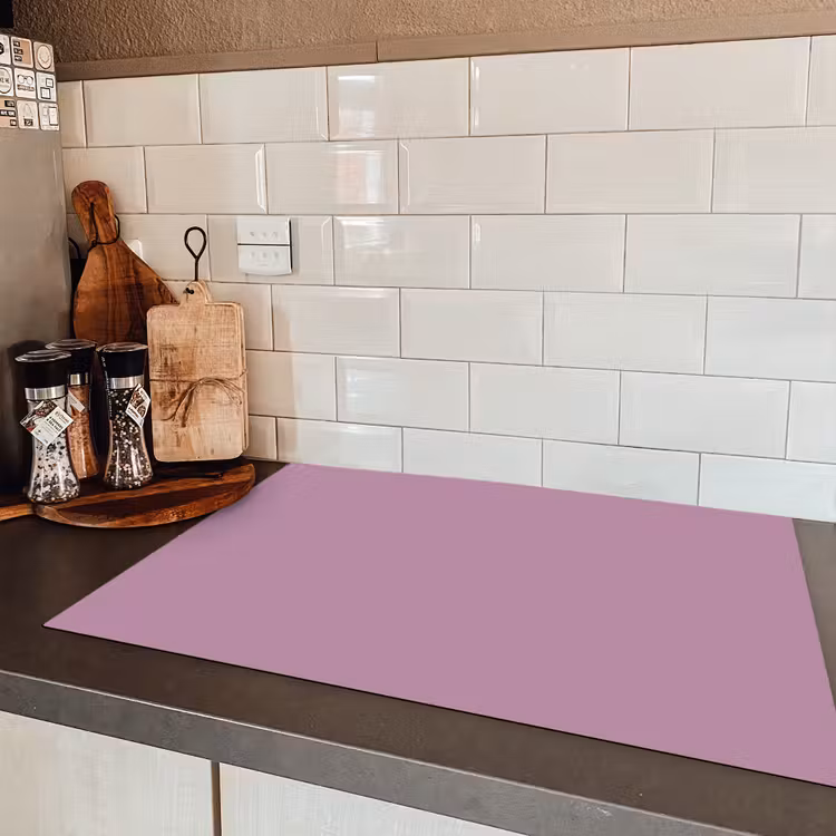 Lilac - Paars - Mauve Inductie beschermer vinyl 3mm klein 276 -sfeer3