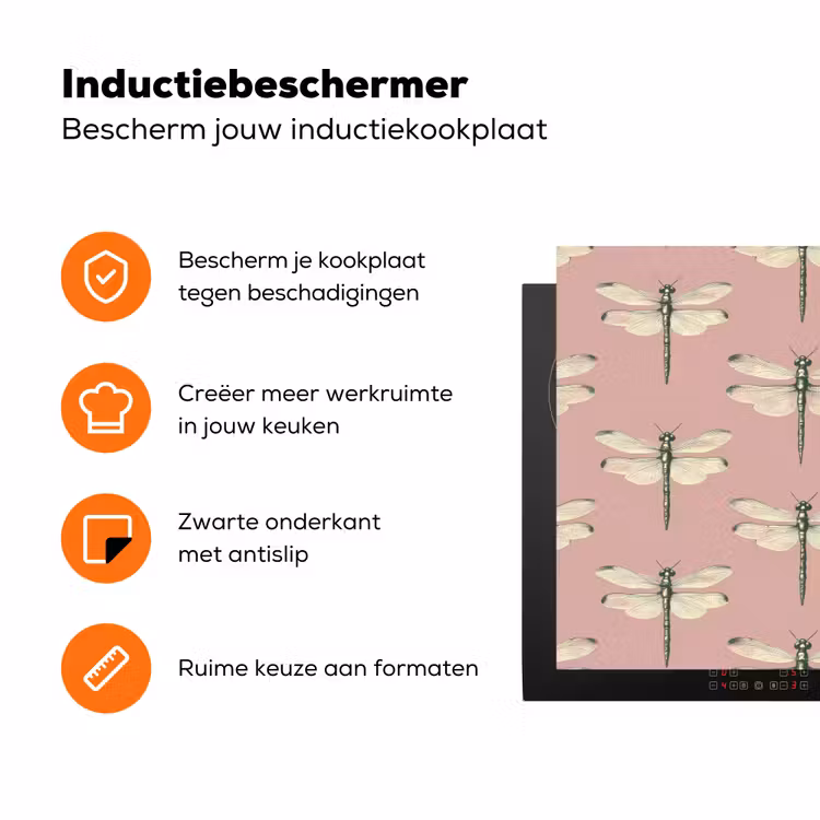 Lillibellen - Patroon - Roze Inductie beschermer vinyl 3mm klein 276 -zzzzzzz-td-ups