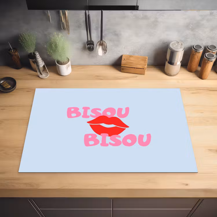 Lippen - Bisou - Blauw Inductie beschermer vinyl 3mm klein -sfeer5