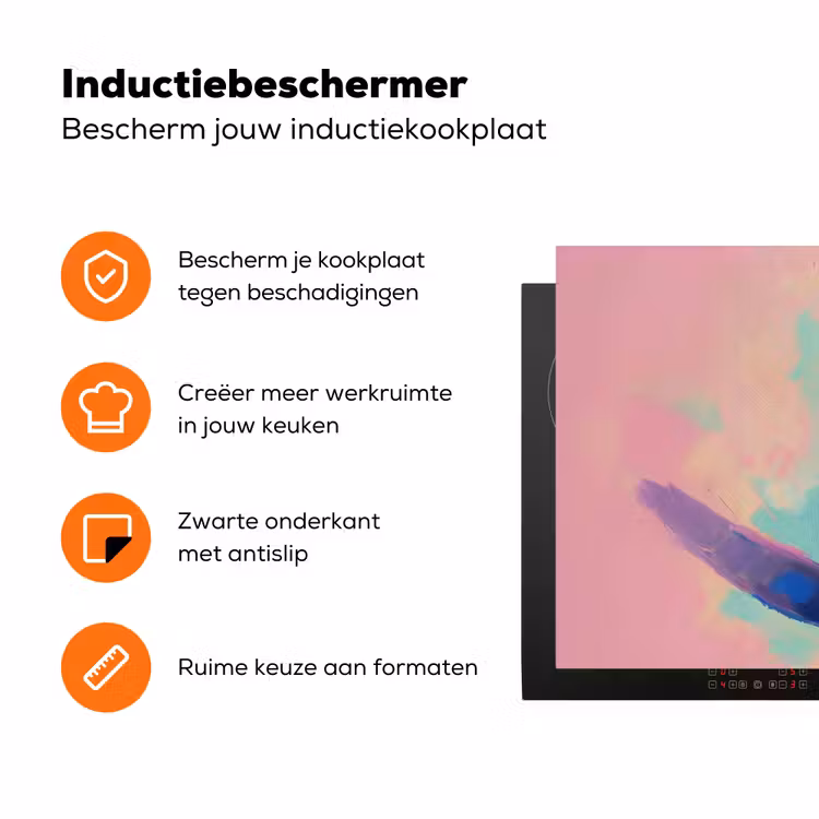 Lippenstift - Rood - Penseelstreken Inductie beschermer vinyl 3mm klein -zzzzzzz-td-ups