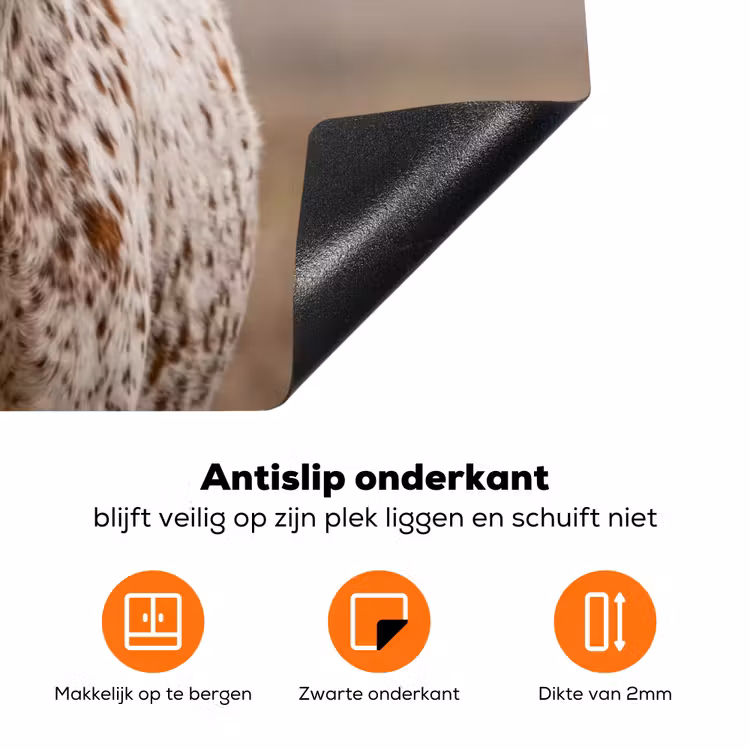 Longhorn - Grasveld - Dier Inductie beschermer vinyl 3mm klein -zzzzzzz-td-onderkant