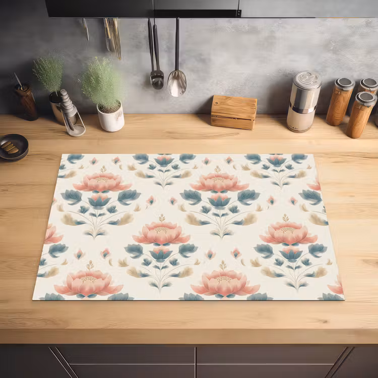Lotus - Bloemen - Roze Inductie beschermer vinyl 3mm klein 276 -sfeer5